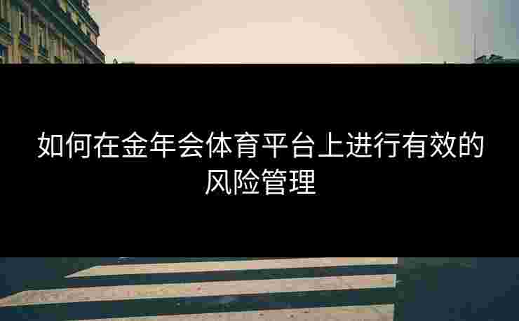 如何在金年会体育平台上进行有效的风险管理