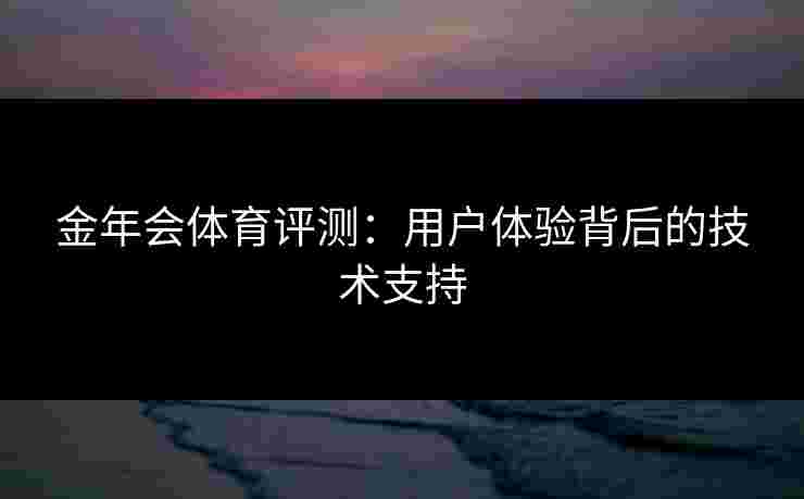 金年会体育评测：用户体验背后的技术支持